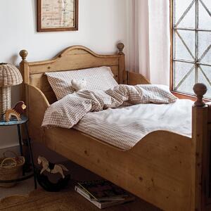 Cafe au Lait Kids Gingham Cotton Bedding Set | Cot | Piglet in Bed