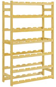HOMCOM 42-Bottle Wooden Wine Rack - Natural Finish Aosom UK