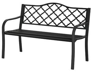Outsunny 2-Seater Outdoor Garden Bench Cast Iron Antique Park Loveseat Chair with Armrest for Yard, Lawn, Porch, Patio, Steel Aosom UK