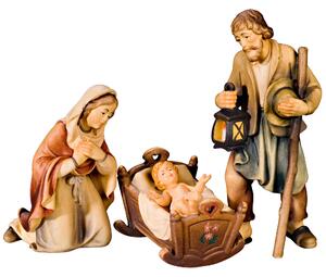 Holy Family with wooden cradle - Peasant