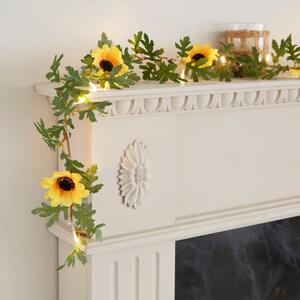 Artificial Sunflower 20 LED Lit Garland