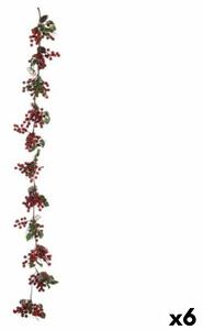 Christmas garland Branch Red fruits Green Plastic 15 x 7,5 x 156 cm (6 Units)