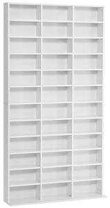 HOMCOM CD / DVD Storage Shelf Storage Unit for 1116 CDs Height-Adjustable Compartments 102 x 24 x 195 cm White