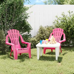 Garden Chairs 2 pcs for Children Pink 37x34x44 cm PP Wooden Look
