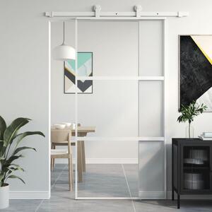 Sliding Door White 102.5x205 cm Tempered Glass and Aluminium