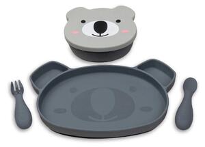 TUM TUM Silicone Weaning Bowl & Spoon Set Kev Koala - Grey