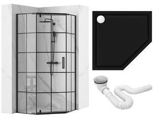 Shower enclosure Rea DIAMOND BLACK MAT 90x90