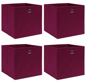 Storage Boxes 4 pcs Dark Red 32x32x32 cm Fabric