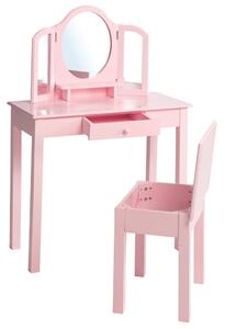Roba Kids Dressing Table with Stool Pink 68x32x106 cm Wood