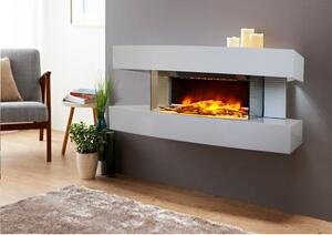 Wall Mounted Electric Fires ElectricSun Paula Small White Electric Fireplace, with Sound Effect, 10 Colour, with APP, W81xH41x22cm