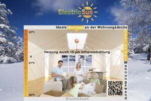 Infrared heating panels 1800W and 900W ElectricSun white 120x15cm electric heater, with thermostat, with Smart Life App Control