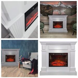 TUX White Electric Fireplace ElectricSun Free Standing Electric Fires, with Sound Effect, L110xH102cm