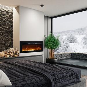 Wall Mounted Electric Fires, Free Standing, Incorporated ElectricSun Paula Glass XXS Black, 3 Colour L76xH45x16cm