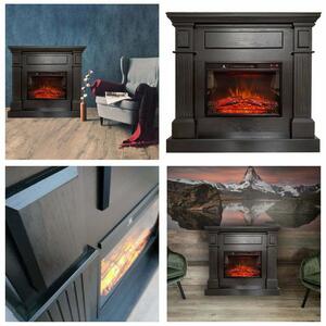 Electric Fireplace ElectricSun TUX Wenge Free Standing Electric Fires, with Sound Effect, L110xH102cm