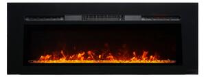 Wall Mounted Electric Fires, Free Standing, Incorporated ElectricSun Paula Glass Medium Black, 10 Colour, with Sound Effect, with APP, L153xH45x16cm