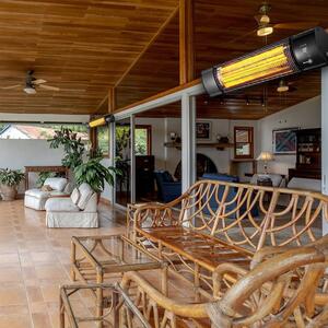 2400/1440/960/240 Watt ElectricSun black 100x16cm Infrared Patio Heater, Indoor/Outdoor Use, with Thermostat and App