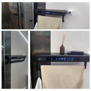 UV Towel Dryer and Sanitizer, Bath or Kitchen, Wall Mounted, 60 cm, 450W, ElectricSun PREMIUM Black