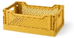 Foldable box small - Polypropylene. 27 x 16.5 x 10.5 cm. - Curry - Søstrene Grene