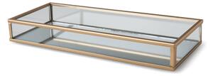Decorative tray - Glass/iron. 9 x 24 x 3 cm. - Gold - Søstrene Grene