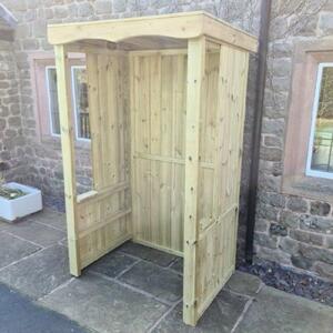 Perryton Small Wooden Poly Roof Shelter Smoking In Natural