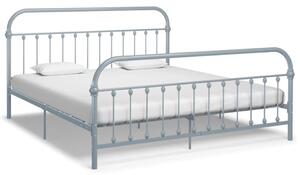 284509 Bed Frame without Mattress Grey Metal 180x200 cm Super King