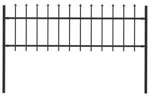 Garden Fence with Spear Top Steel 1.8 m Black