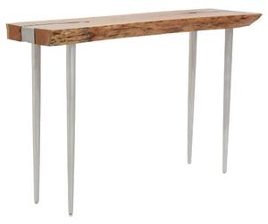 Almory Wooden Console Table In Natural And Silver