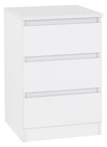 Walker 3 Drawer Bedside Table White