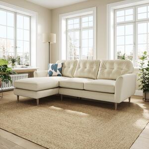 Sven Opulent Velvet Large Corner Chaise Sofa Champagne