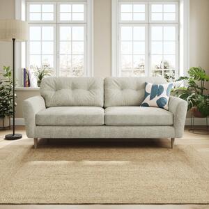 Sven Chunky Chenille 4 Seater Sofa Silver