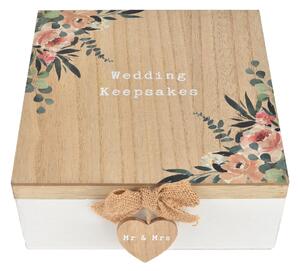 Love Story Wedding Keepsake Box Brown