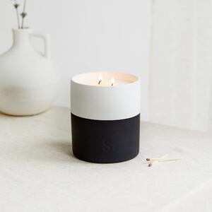 Scandi Black Orka Activated Charcoal & MatchaWick Candle Black and white