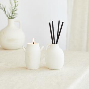 Scandi Alskar Amber & Bergamot Candle and Diffuser Set White