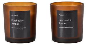 Set of 2 Okeford Patchouli and Amber Votive Candle Black