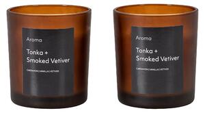 Set of 2 Okeford Tonka & Smoked Vetiver Candles Black