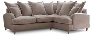Rupert Pillow Back Chenille 3 Seater Large Corner Sofas | Modern Grey Green Gold Blue Living Room Settee Upholstered Fabric Corner Couch | Roseland
