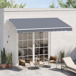 Outsunny Garden Patio Manual Awning Canopy Sun Shade Shelter Retractable 4m x 3m-Grey