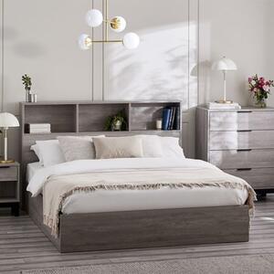 Baara Wooden Ottoman Storage Single Bed In Grey Oak