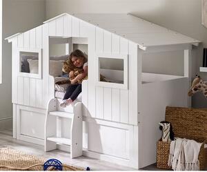 Acorn Wooden Treehouse Midsleeper Bunk Bed And Storage In White