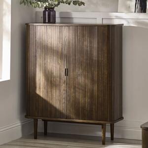 Allen Wooden Drinks Cabinet With 2 Sliding Doors In Dark Oak