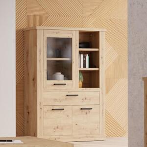 Caneadea LED Wooden Display Cabinet With 3 Doors In Artisan Oak