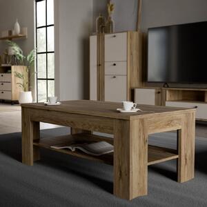 Greeley Wooden Rectangular Coffee Table In Oak