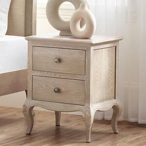 Caitlyn Wooden Bedside Cabinet With 2 Drawers In Limed Oak