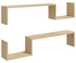 Wall Shelf 2 pcs Sonoma Oak 100x15x20 cm Engineered Wood