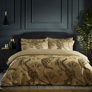 Paoletti Moondusk Exotic Animal Jacquard Duvet Cover Bedding Set Gold