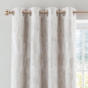 Abstract Global Eyelet Curtains Ivory