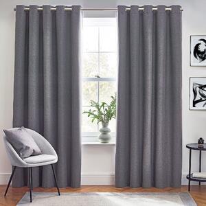 Furn Dawn Thermal Blackout Ready Made Eyelet Curtains Charcoal