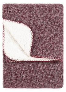 Nurrel Sherpa Knitted Throw 130cm x 180cm Berry