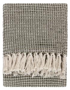 Lorne Waffle Fringed Throw 150cm x 200cm Lichen