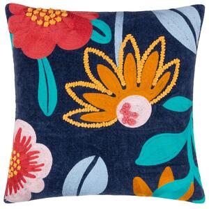 Janey Embroidered Floral 50cm x 50cm Filled Cushion Multi